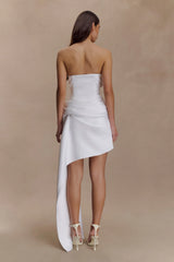 Evianna Strapless Gathered Mini Dress - White