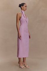 Simona Halter Neck Midi Dress - Blush Pink