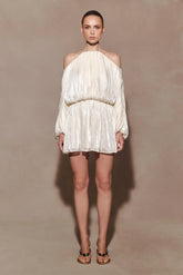 Minna Halter Mini Dress - Opal White