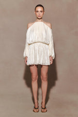 Minna Halter Mini Dress - Opal White
