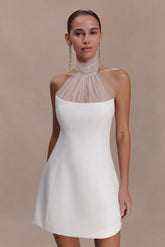 Riley Halter Suiting Mini Dress - Ivory