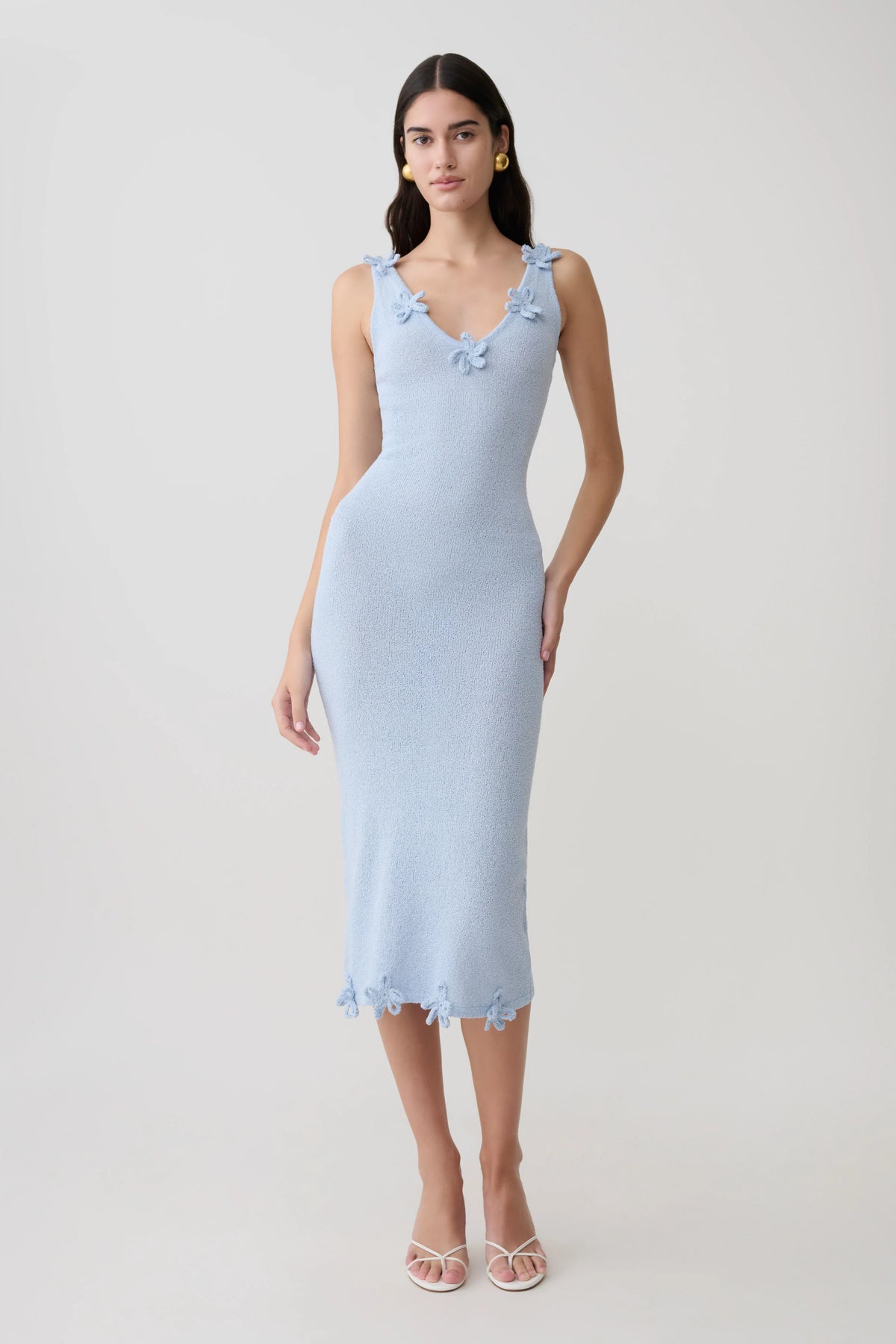 Rachael Knit Midi Dress - Light Blue