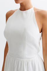 Carolina Cotton Halter Mini Dress - White